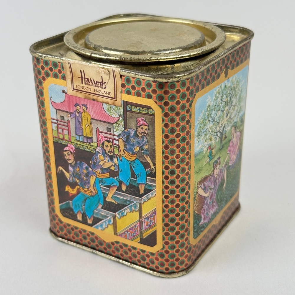 Harrods Tea Tin Small Vintage‎ 1985 Ian Logan John Holder England